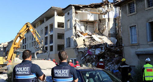 collapsed house